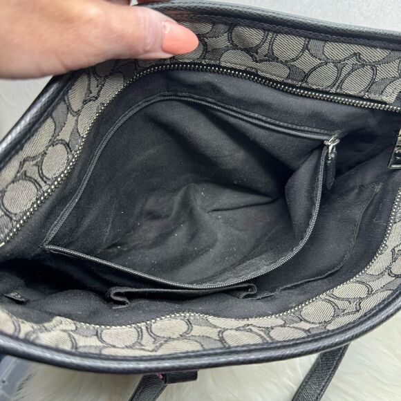 Coach Outline Signature Jacquard Zip Top Tote - Picture 4 of 9